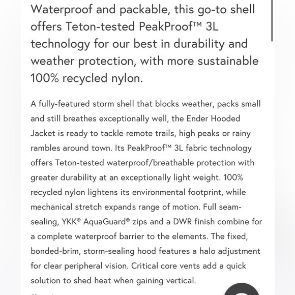 Stio 🏔️ waterproof wind proof jacket or ski shell ⛷️ - Picture 13 of 16